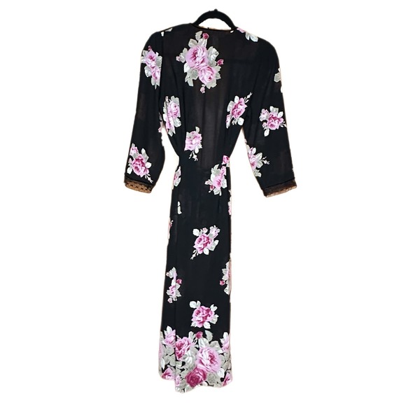 Oscar De La Renta Robe Vintage Sleepwear Cover Up Floral - Picture 4 of 5